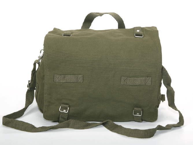 Borsa tracolla modello tascapane tedesco cotone verde nero woodland Woodland